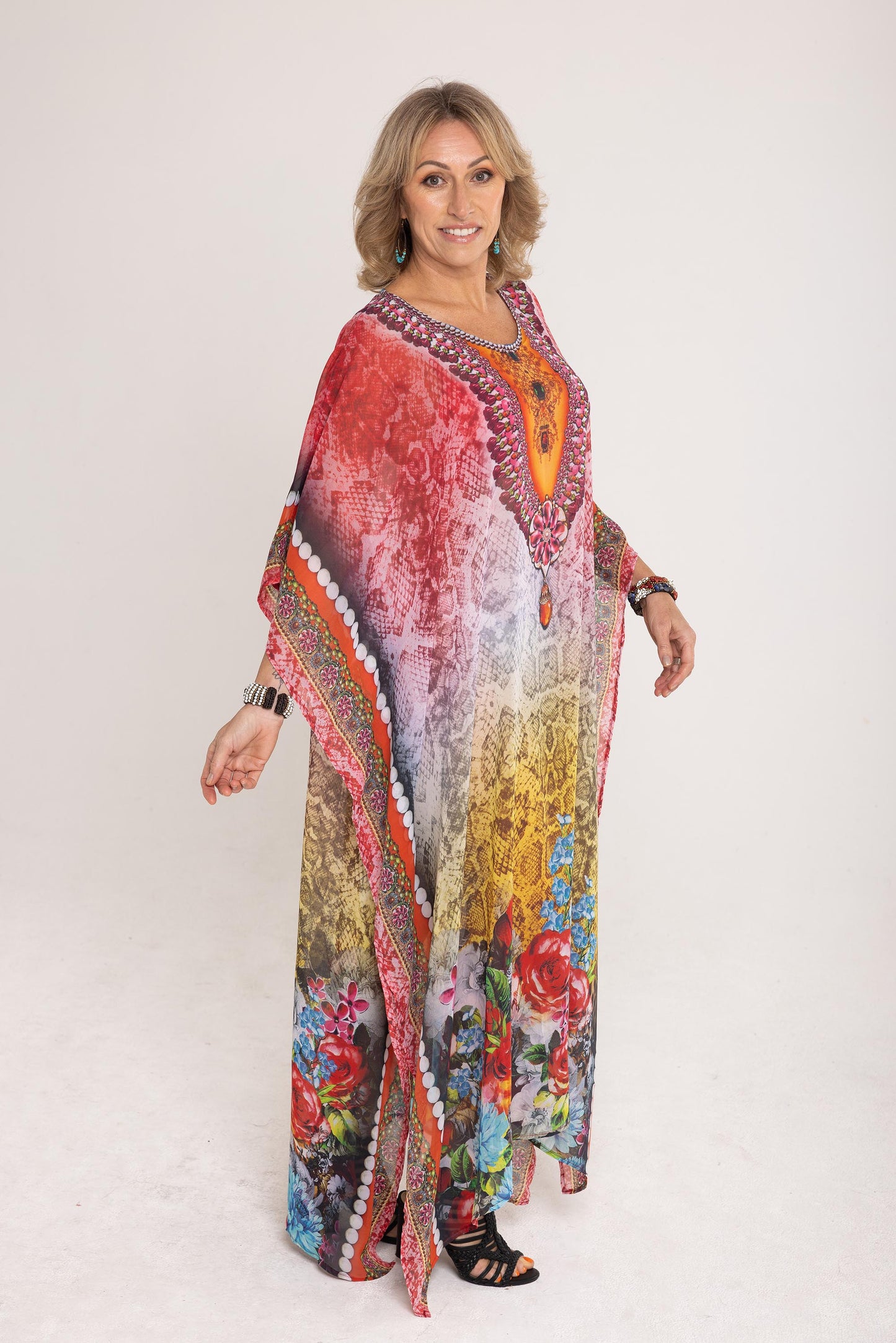 Long Chiffon - The English Rose Kaftan