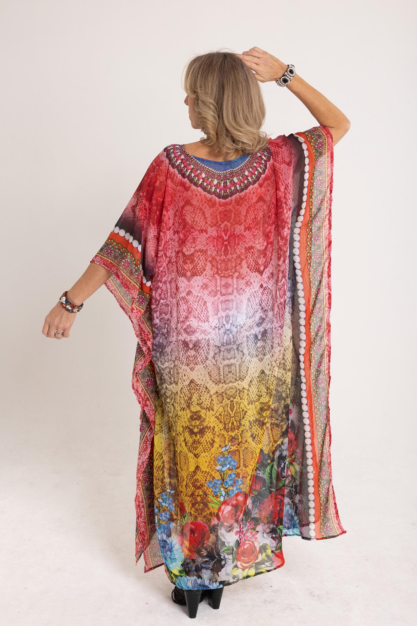 Long Chiffon - The English Rose Kaftan