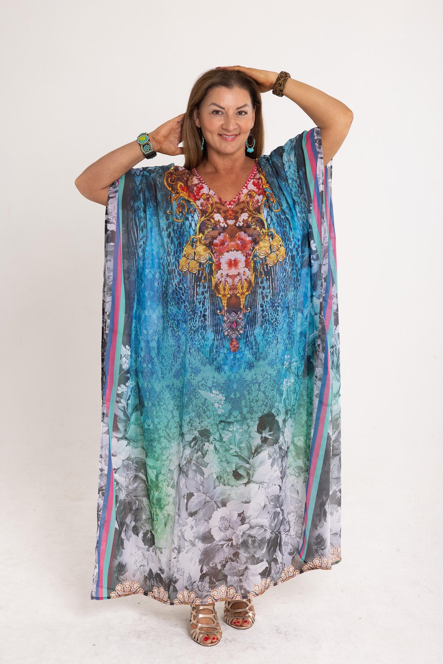 Long Chiffon - The Flower Kaftan