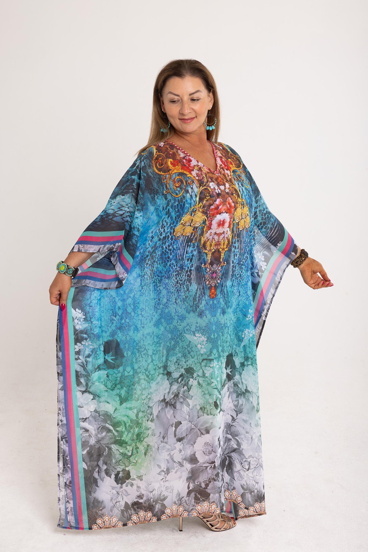 Long Chiffon - The Flower Kaftan