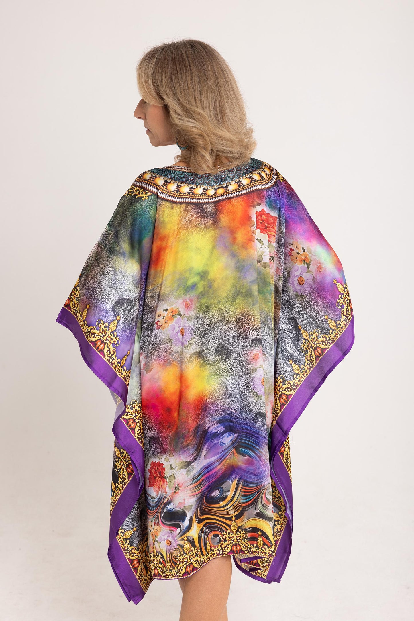 Short Satin - Purple Melody Kaftan