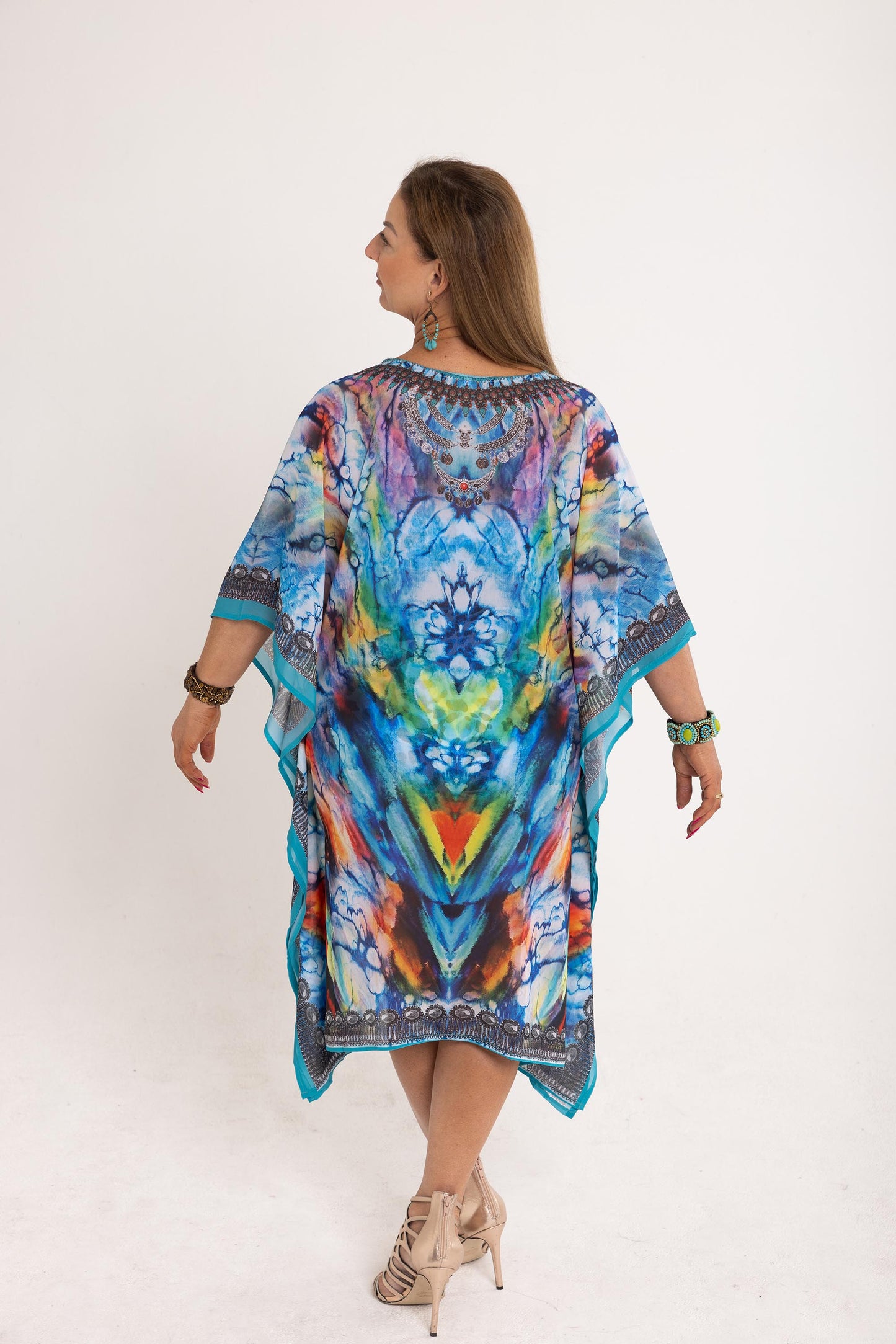 Short Chiffon - Blue Sapphire Kaftan