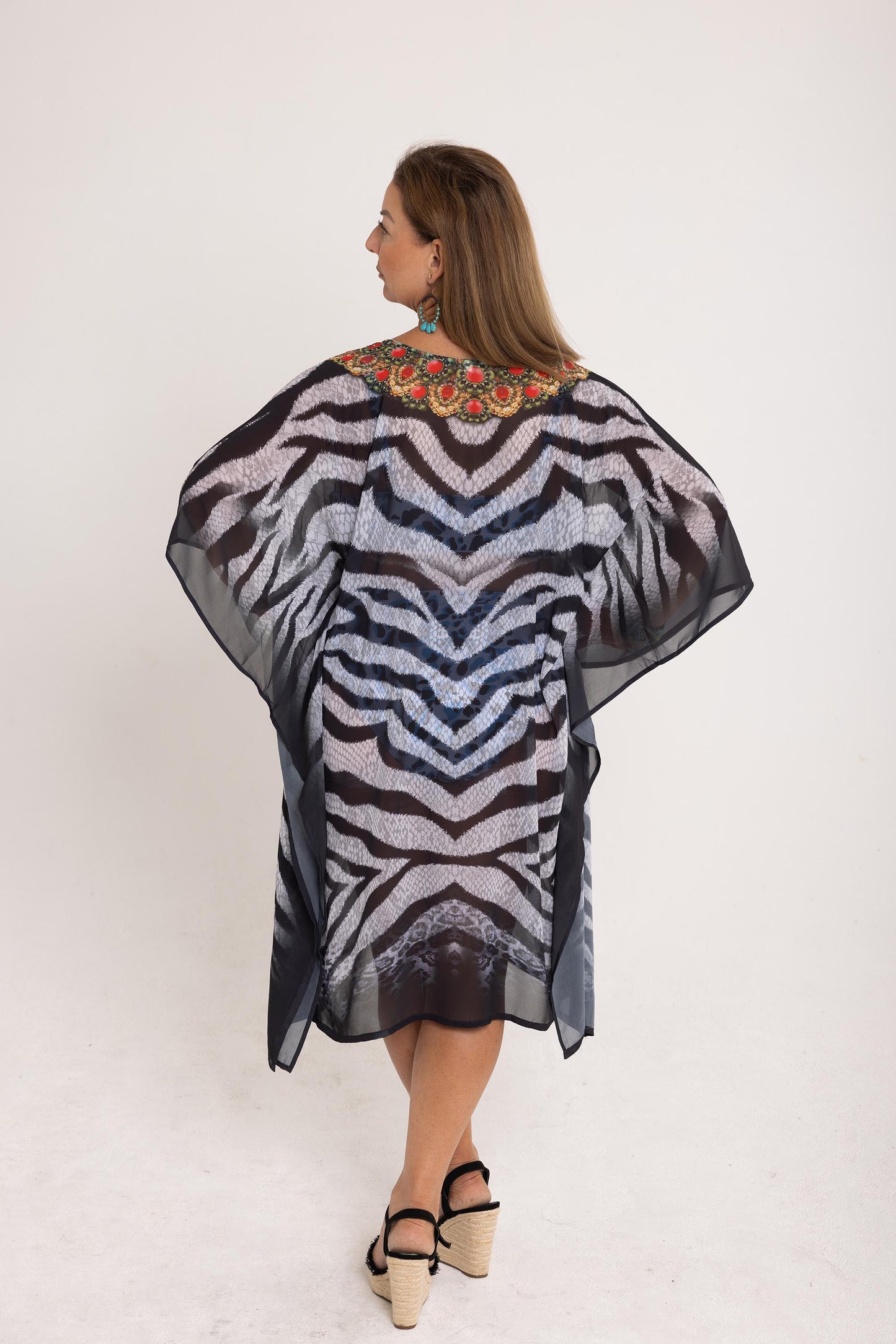 Short Chiffon - The Zebra Safari Kaftan