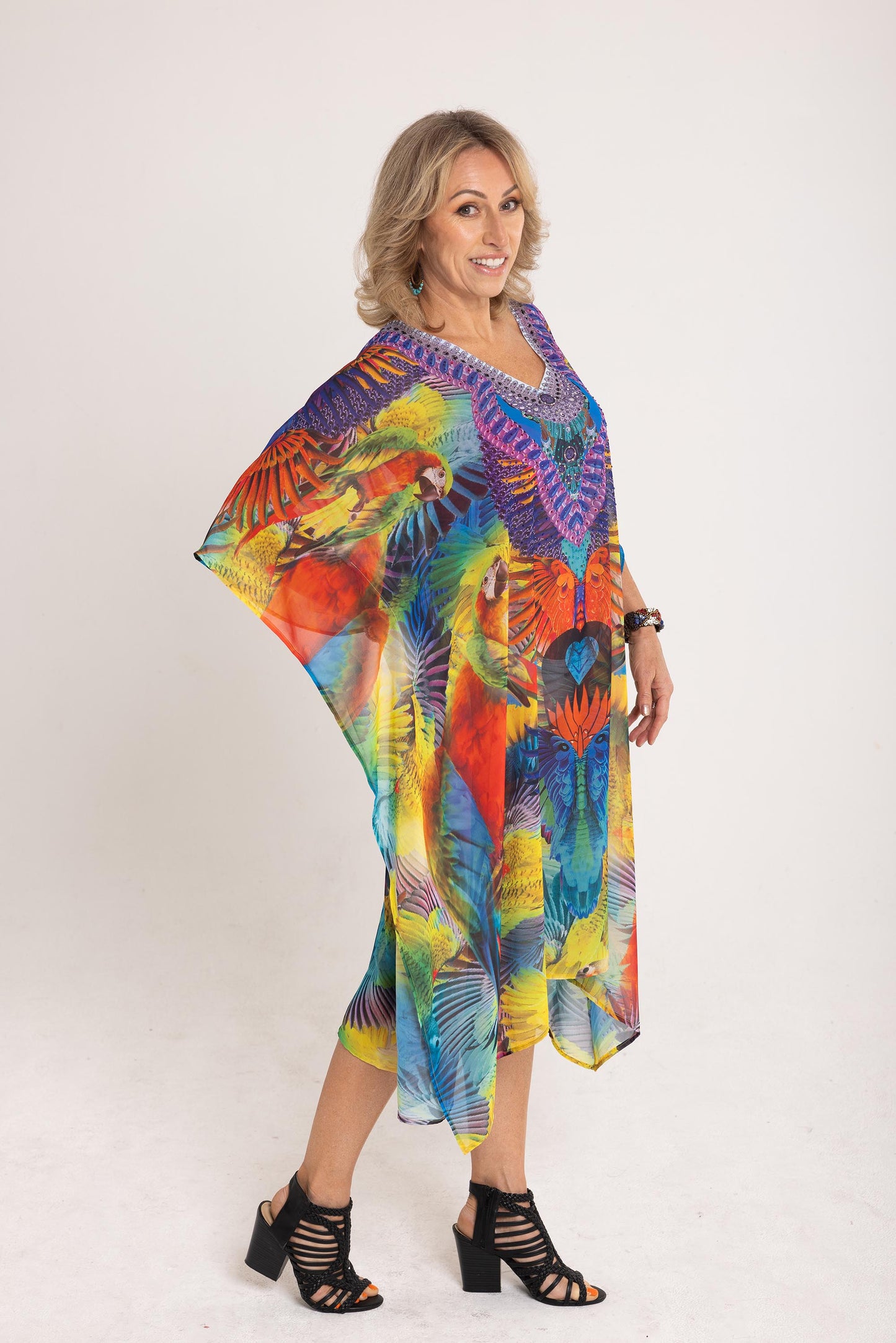 Short Chiffon - The Red Parrot Kaftan