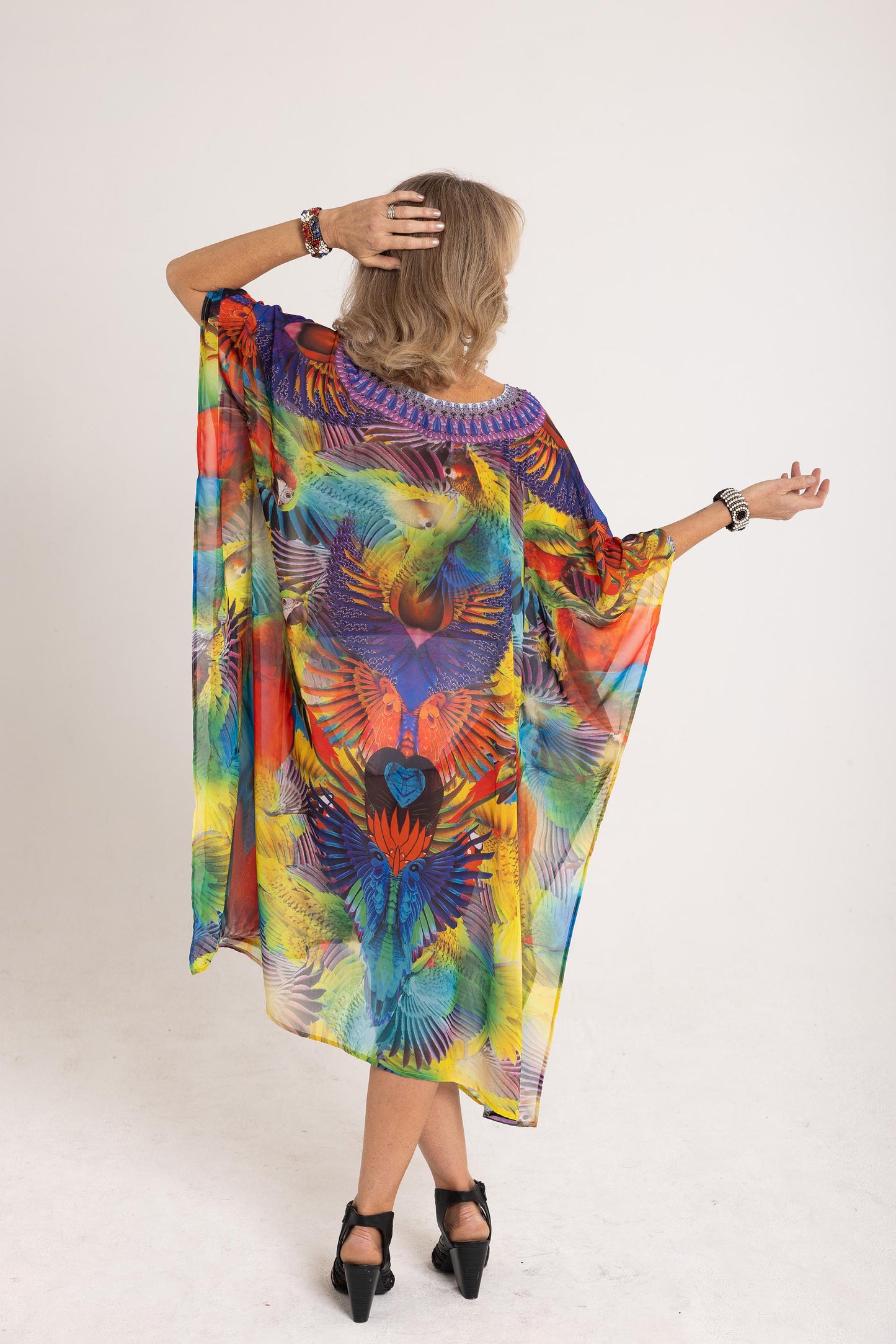 Short Chiffon - The Red Parrot Kaftan