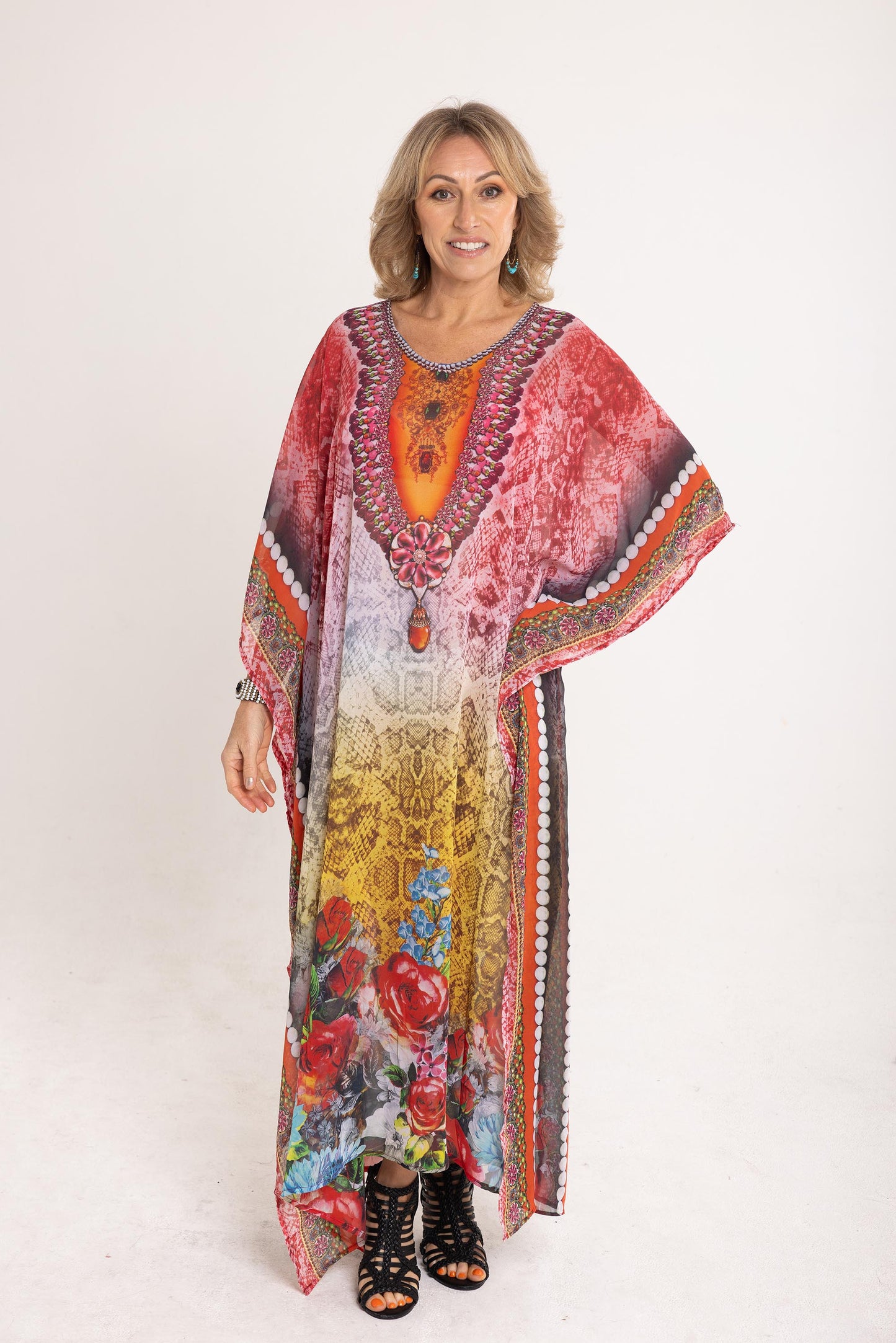 Long Chiffon - The English Rose Kaftan